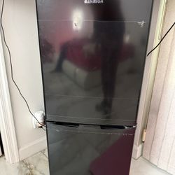 BANGSON 4.0 Cu.Ft Compact 2-Door Mini Fridge with Bottom Freezer for Apartments, Dorms, and Offices - Black