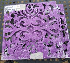Set of 3 Metal Wall Decor Panels