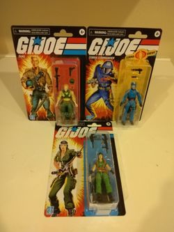 HASBRO G.I. Joe FIGURE LOT OF 3 Duke Cobra Commander Lady Jaye NIB