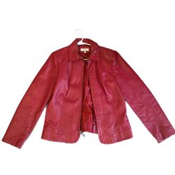 Red Leather Yvonne La Marie Revue Jacket 