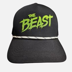 Monster Energy THE BEAST Raised Letter Spell-Out Athlete Rope SnapBack Hat Cap