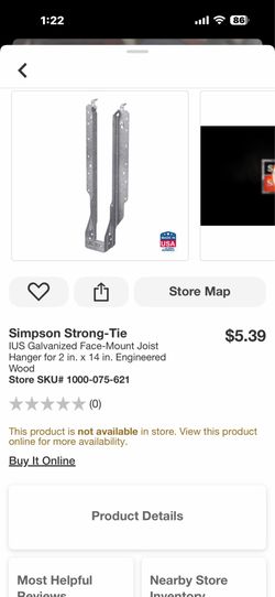 Simpson Strong-Tie IUS Galvanized Face-Mount Joist Hanger for 2 in. x 14 in. Engineered Wood