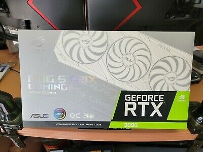 ASUS ROG Strix GeForce RTX 3090 Graphics Card White edition.