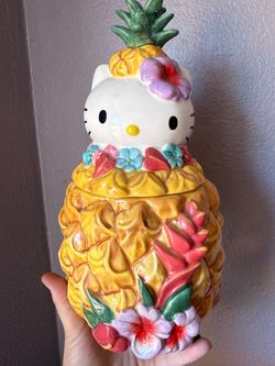 Hello Kitty Pineapple Ceramic Cookie Jar