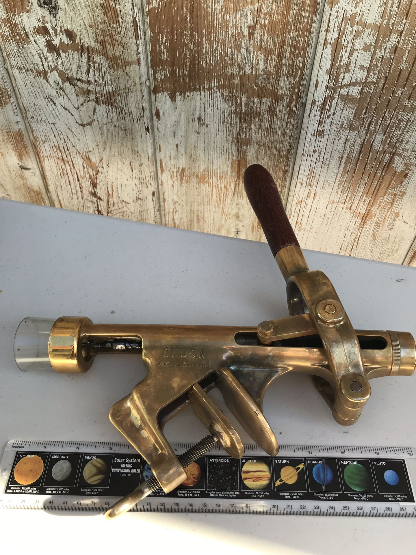 Vintage Brass Tabletop Corkscrew