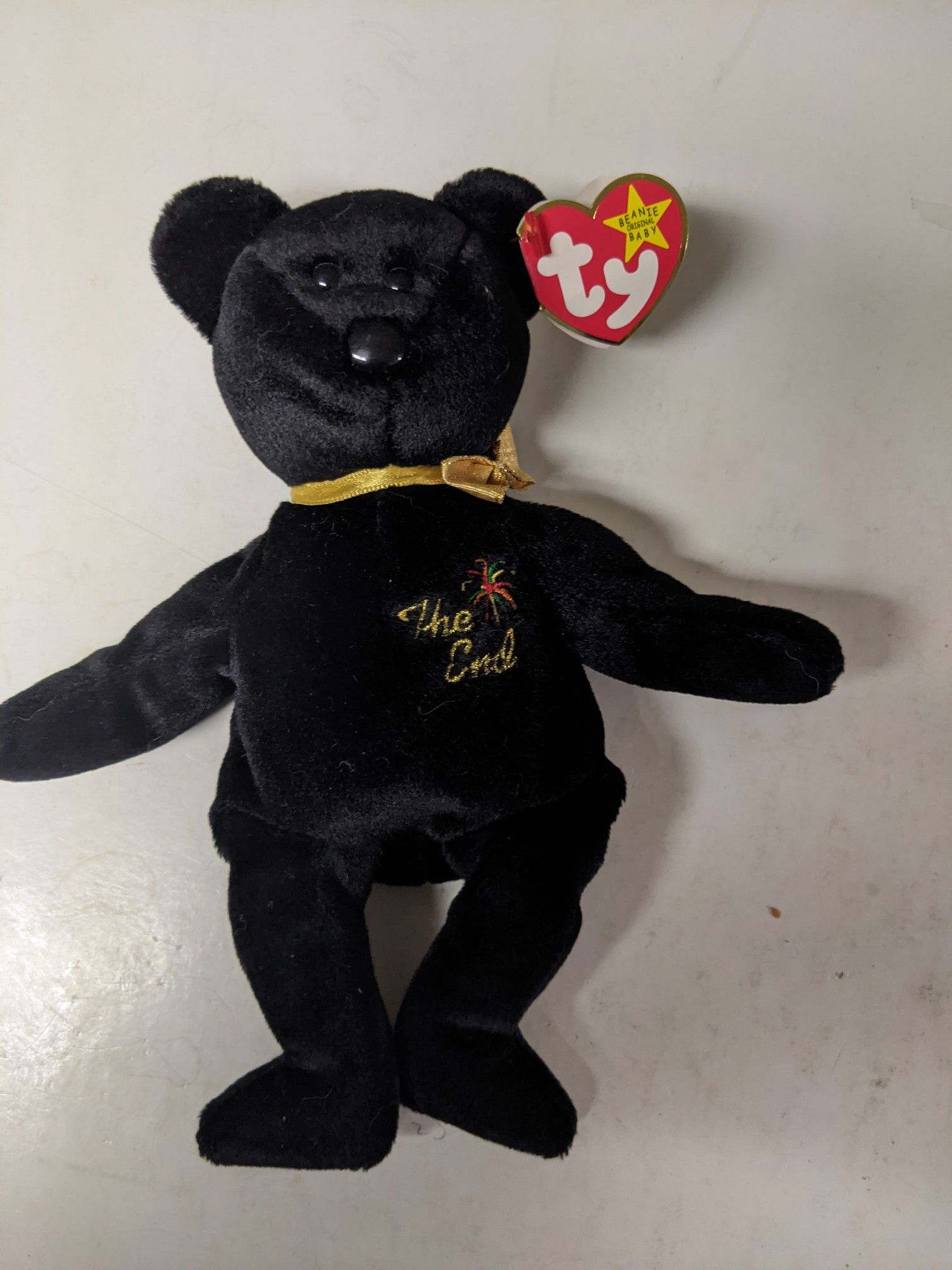 "The End" Ty Black Bear Beanie Baby