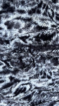 Beautiful Black Gray Faux Fur Fabric Very Soft  34”x36” New
