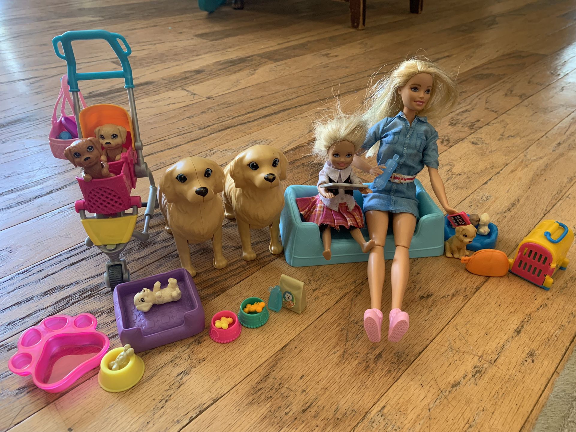 Barbie Doggie Set, Stroller For Puppies,  Newborns