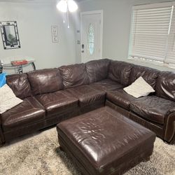 Large Sectional Leather Couch