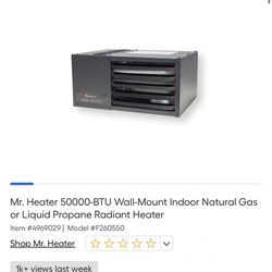 Mr. Heater 50000-BTU Wall-Mount Indoor Natural Gas or Liquid Propane Radiant Heater