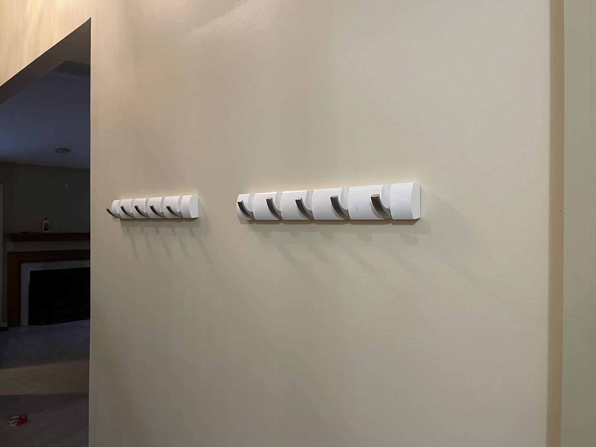 Pair of Wall Mounted 5-Hook Coat Rack