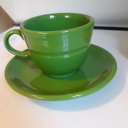 Fiestaware Green Cup & Saucer! Perfect Condition!