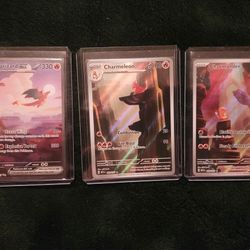 Pokemon SV 151 3 card lot - Charizard ex 199 - Charmeleon 169 - Charmander 168 NM-M