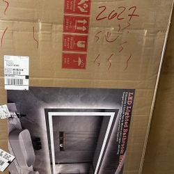 55 in. W x 30 in. H Rectangular Frameless Front and Back Lighted Anti-Fog Wall Bathroom Vanity Mirror Tempered Glass ETL