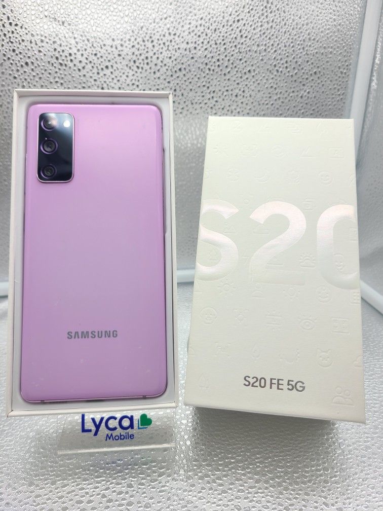 WITH BOX SAMSUNG GALAXY S20 FE 5G 128GB UNLOCKED. DRONE  LOWEST WHOLESALE PRICES WITH OPTION TO PAY  IN PAYMENTS  WITH NO CREDIT CHECKS