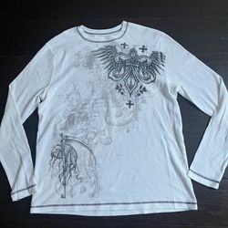 White Graphic long sleeve xL