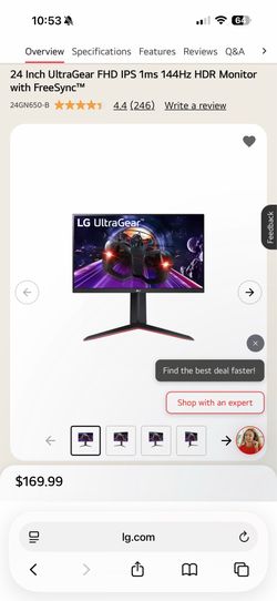 24 Inch UltraGear FHD IPS 1ms 144Hz HDR Monitor with FreeSync™