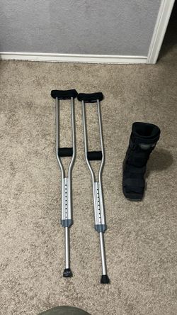 Crutches and boot
