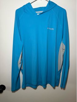 Columbia Men’s XL Blue Hooded Performance Shirt PFG Solar Stream