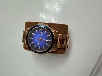 GUESS Gold-Tone Watch – Blue Face