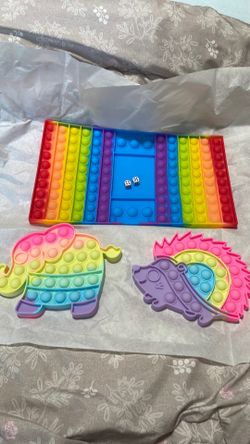 Rainbow Pop It Fidget Toys Set (Like New)
