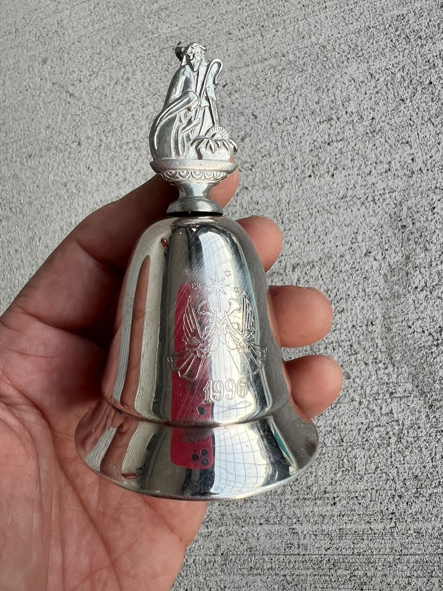 Vintage Napier Silverplate Christmas Bell 1996 – Shepherd Finial – Holiday Collectible