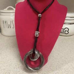 Orion London Silver & Black Orion Statement Necklace