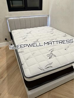 New Queen bed frame with mattress