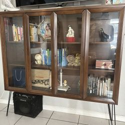 mid century modern cabinet hutch