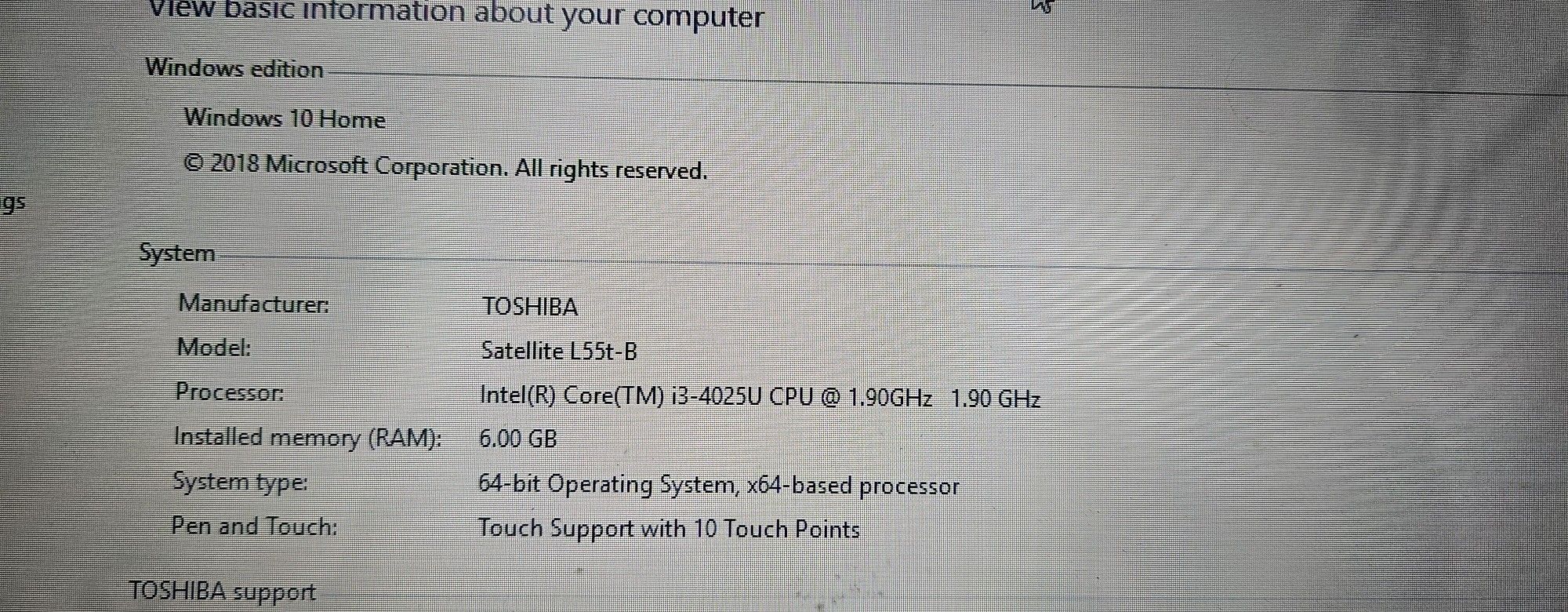 Toshiba satellite L55t-B Laptop