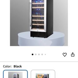 15 Inch Wine Cooler/Cabinet, Built-in or Freestanding Small Beverage Refigerator Fast Cooling Wine Cooler Refrigerator 28 Bottle Compressor Wine Fridg