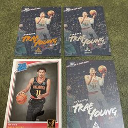 Lot of 4 Trae Young Atlanta Hawks Rookie Cards