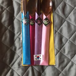 Handmade Reusable Wooden Spoon Chopsticks Sets 