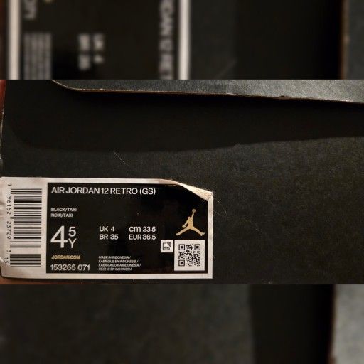 AIR JORDANS 12 RETRO YOUTH SZ 4.5