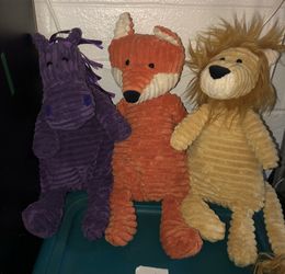 Three Classic Jellycat Stuffed Animals