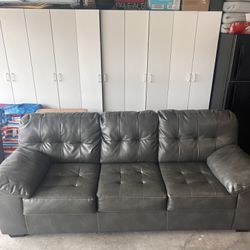 Grey Leather Couch