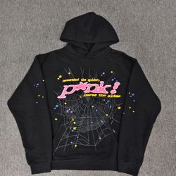 Sp5der P*nk Hoodie Black