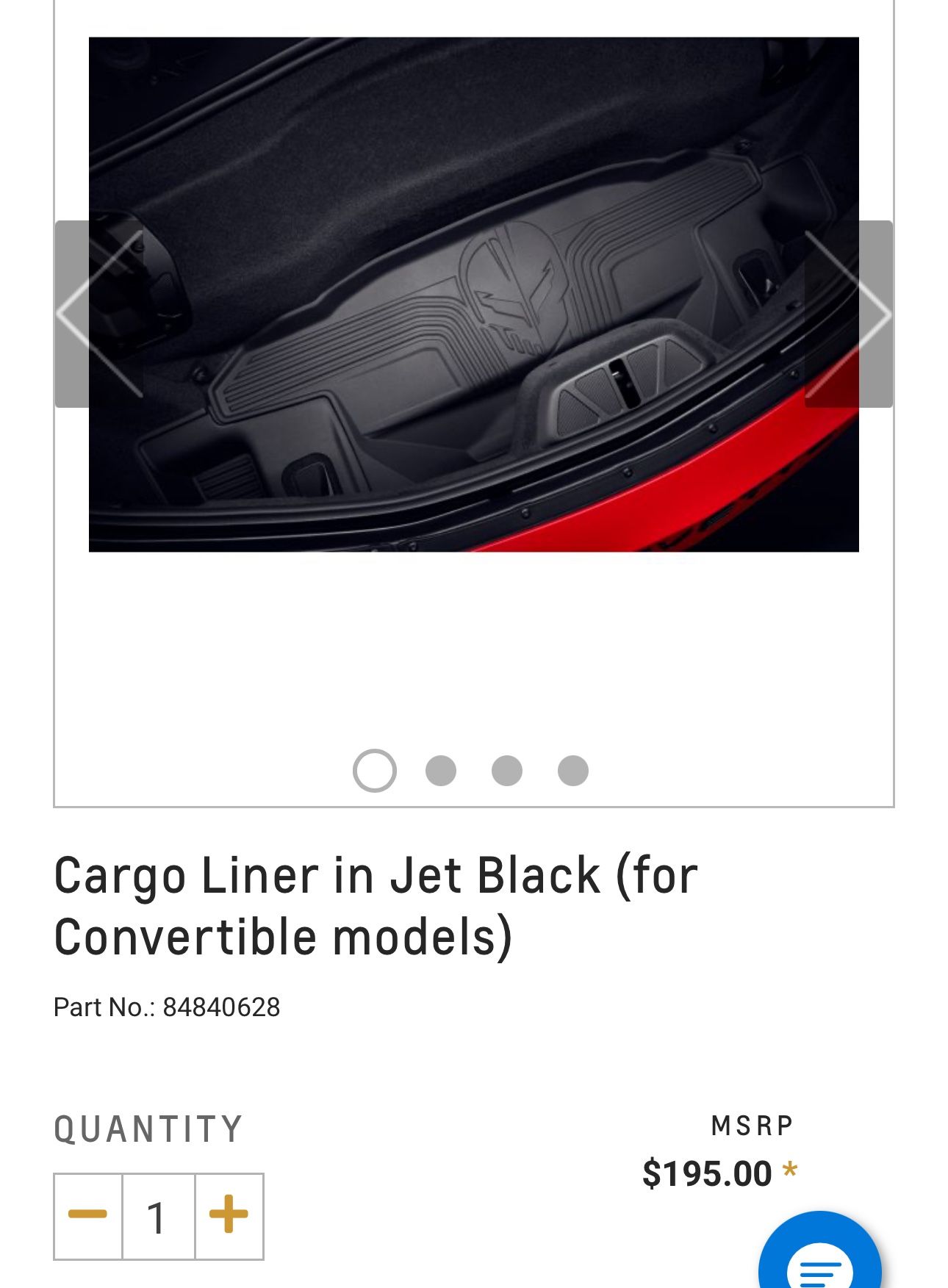 OEM Cargo liner for C8 Corvette