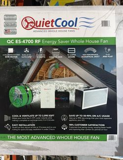 New, sealed box, QuietCool Energy Saver 4195 CFM Advanced Whole House Fan with Inc. Wireless Control