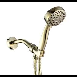 5-Spray Patterns 3.5 in  Wall Mount Showerhead with 59" Hose in Polished Golden
