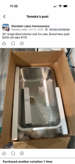 30’ sink