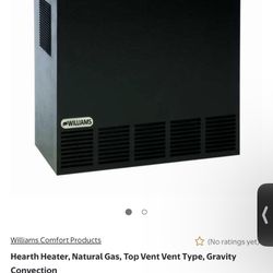 WILLIAMS Space Heater, Natural Gas, Top Vent Vent Type, Gravity Convection, New