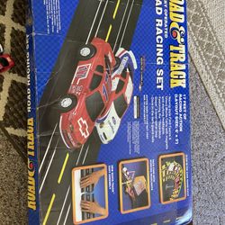 Vintage Road & Track Slot Race Car set for parts