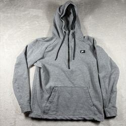 Nike Sportswear Club Fleece Hoodie Women's L Half Zip Sweatshirt Gray #574