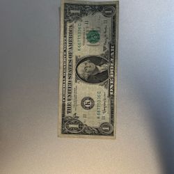 Printed $1 note, series 1963A