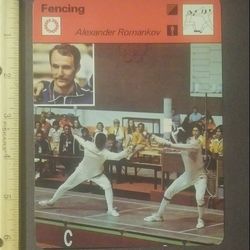 1979 Sportscaster Alexander Romankov 1976 Olympics Fencing Sports Photo Large Over-sized Card HTF Collectible Vintage Italy