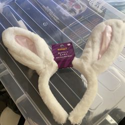 White bunny, ears headband Halloween costume, Playboy