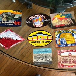 Beautiful Colorful Vintage Hotel Stickers