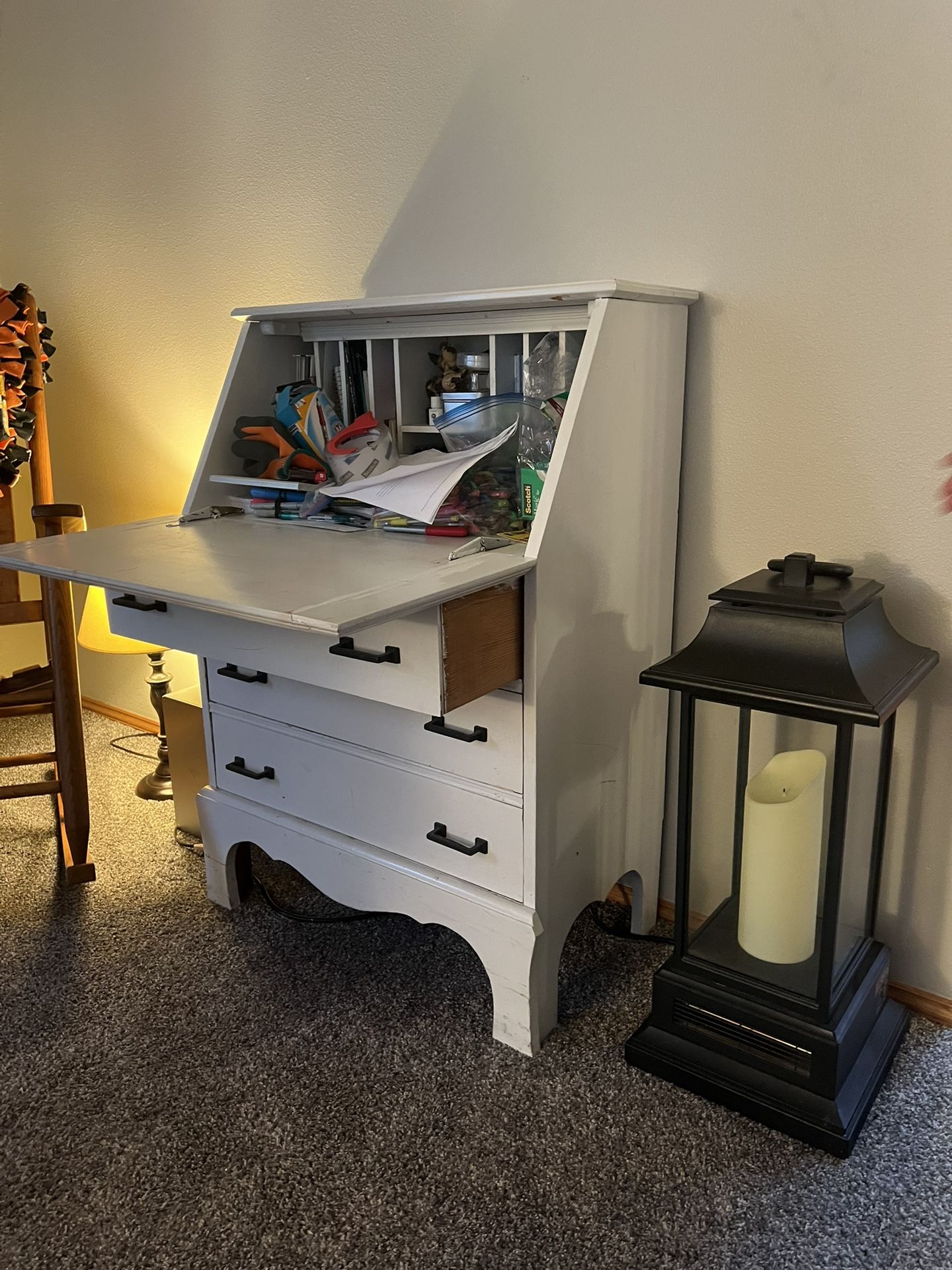 Vintage White Desk - 29”w X 15” d X 41” H 