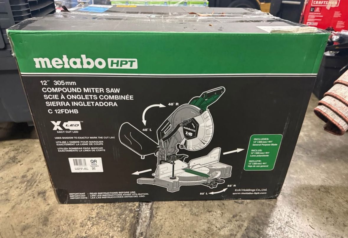 Metabo HPT 12-in 15 Dual Bevel Compound Corded Miter Saw